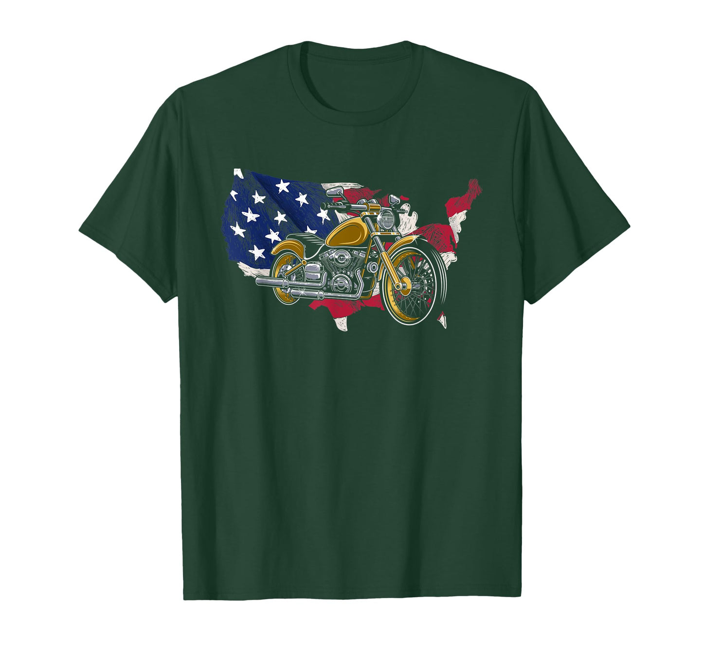 America Motorcycle Rider USA Flag Biking Patriotic Biker T-Shirt