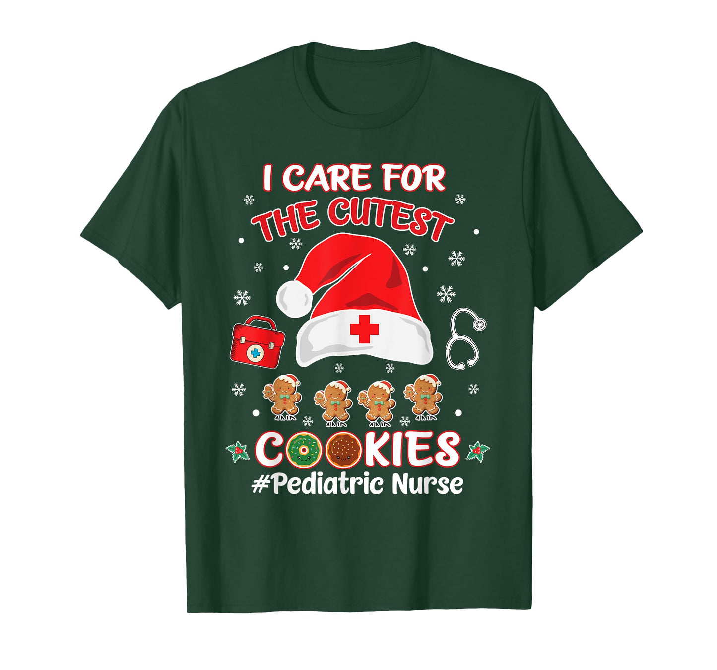 Christmas Pediatric Nurse I Care For The Cutest Cookies T-Shirt