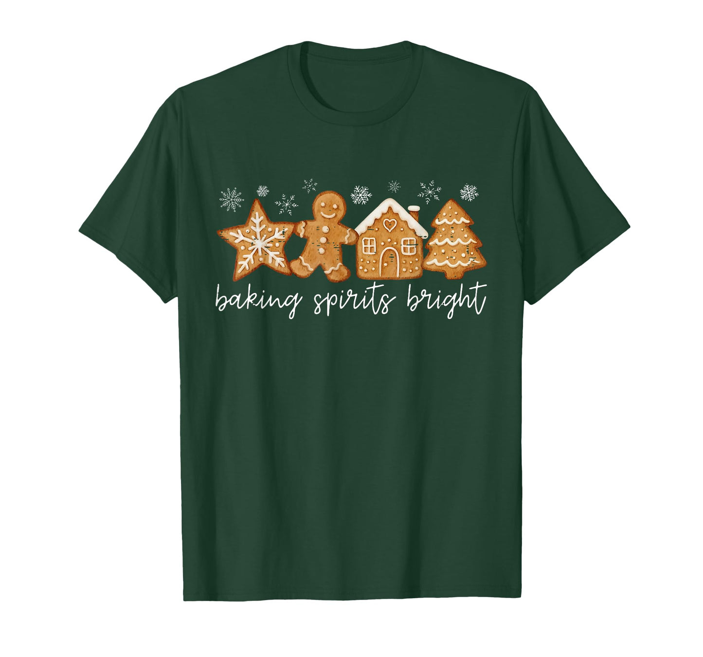 Baking Spirits Bright Gingerbread Cookie Christmas Holiday T-Shirt
