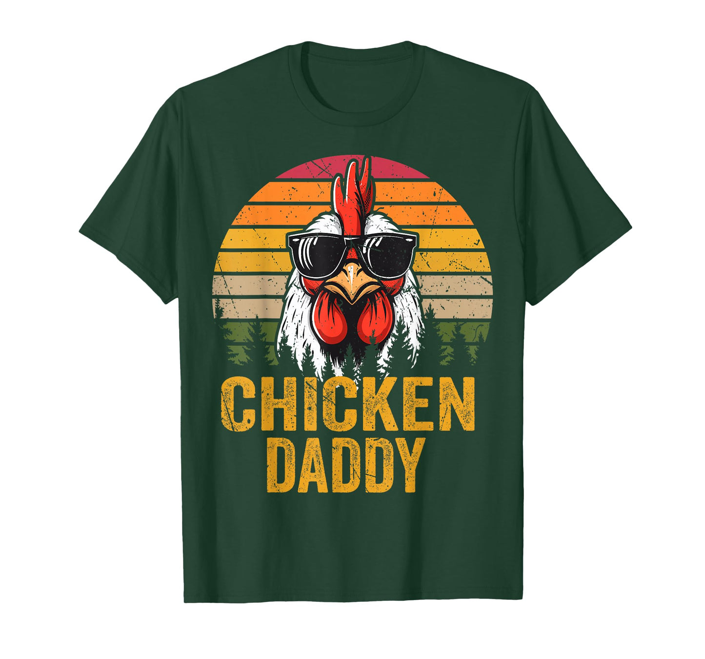Chicken Daddy Vintage Rooster For Dad Farmer Fathers Day Men T-Shirt
