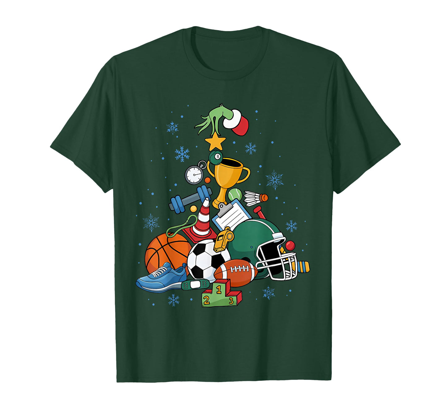 PE Teacher Christmas Tree Physical Education Instructor Xmas T-Shirt