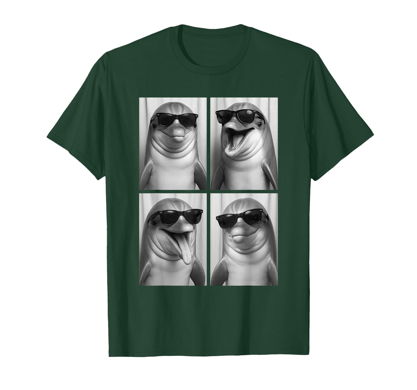 Cool Dolphins Sunglasses Ocean Animal Selfie Booth T-Shirt