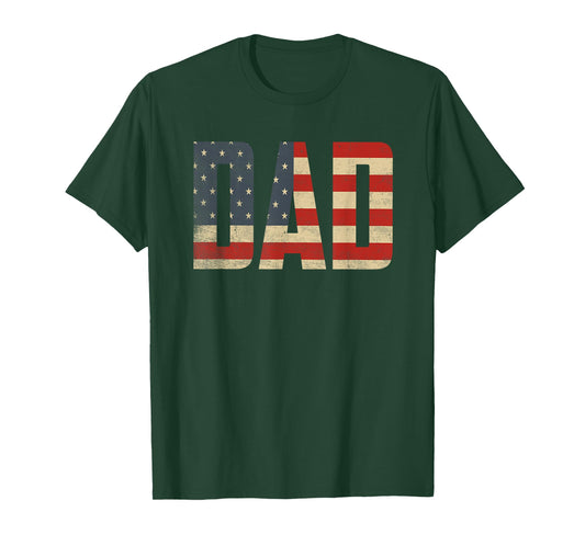 Dad Bold Patriotic American Flag Father’s Day Dad T-Shirt
