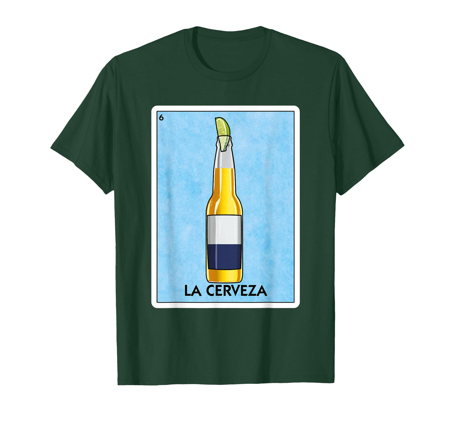 La Cerveza Mexican Beer with Lime Mexican Card Game T-Shirt Small