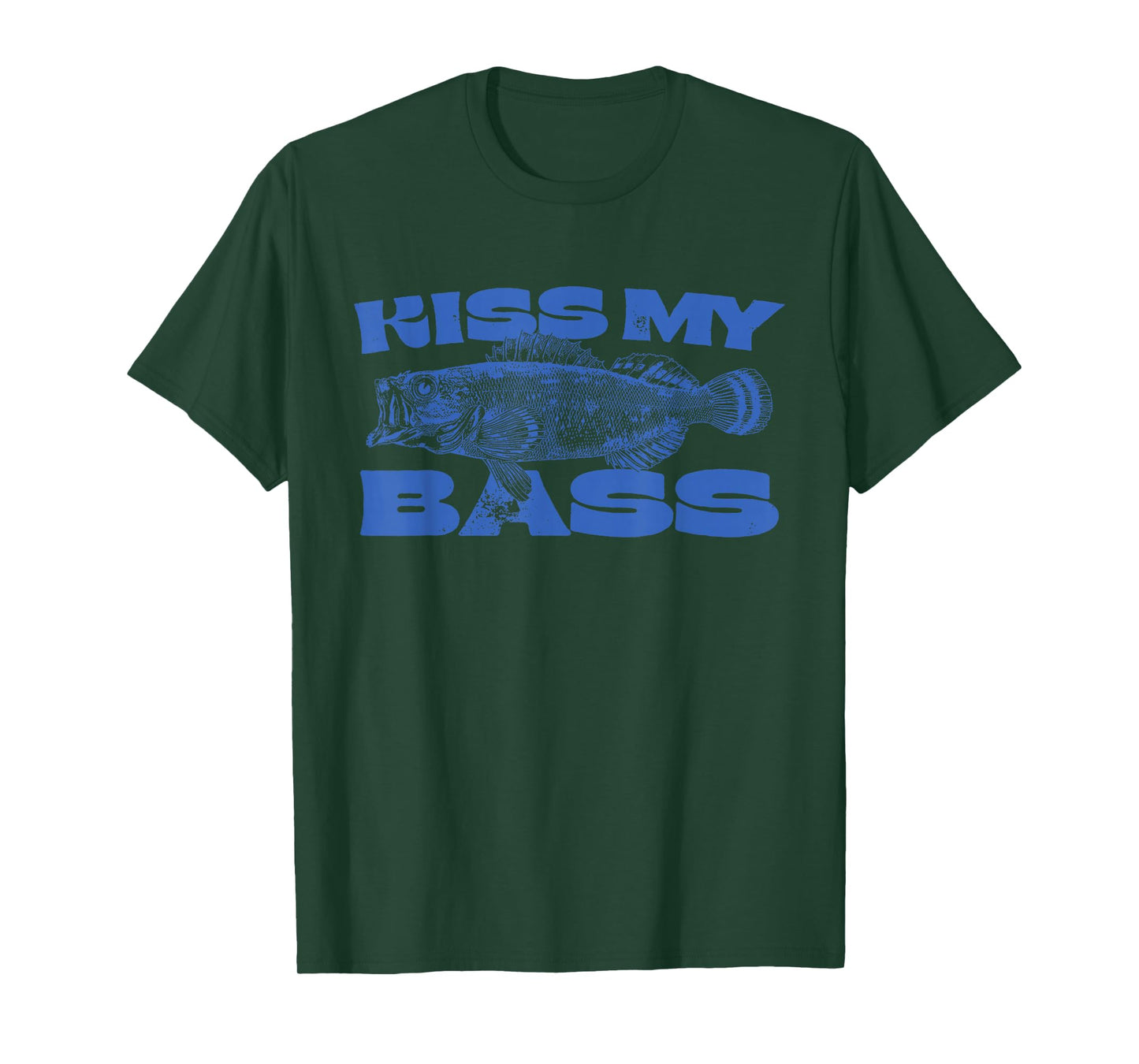 Funny Kiss My-Bass Fishing Lover Bass Fisher Womens Mens T-Shirt