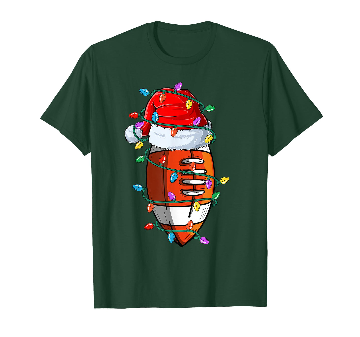 Christmas Football Xmas Santa Sports Hat Ball Kids Boys Men T-Shirt