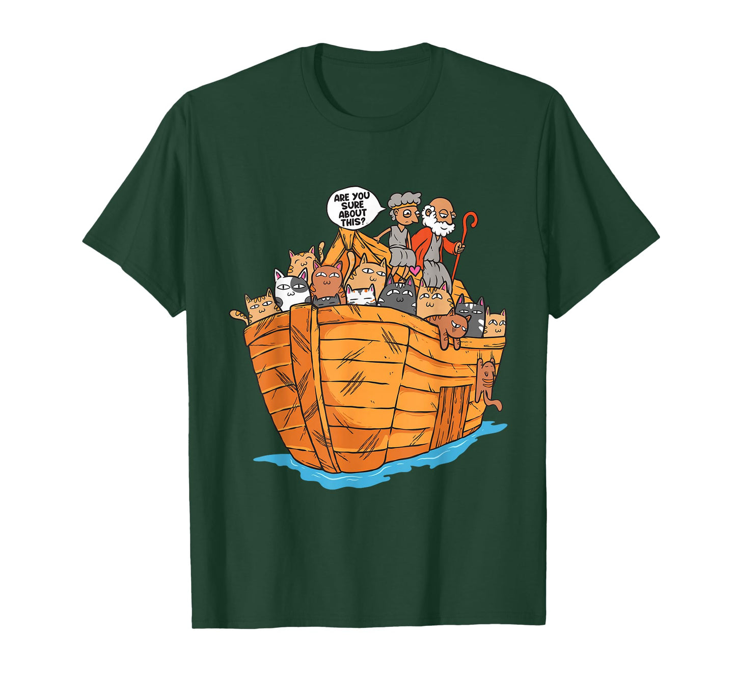 Noah's Ark Boat with Cats Religious Christian Cat Lover T-Shirt