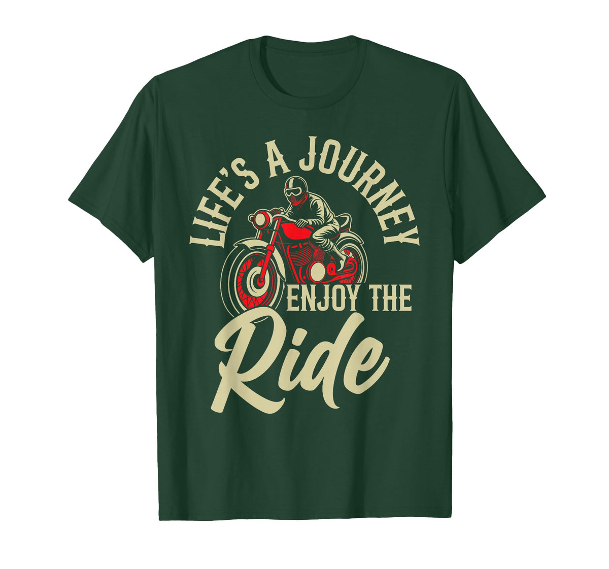 Enjoy the Ride, Vintage Biker Motorcycle Journey Quote Racer T-Shirt