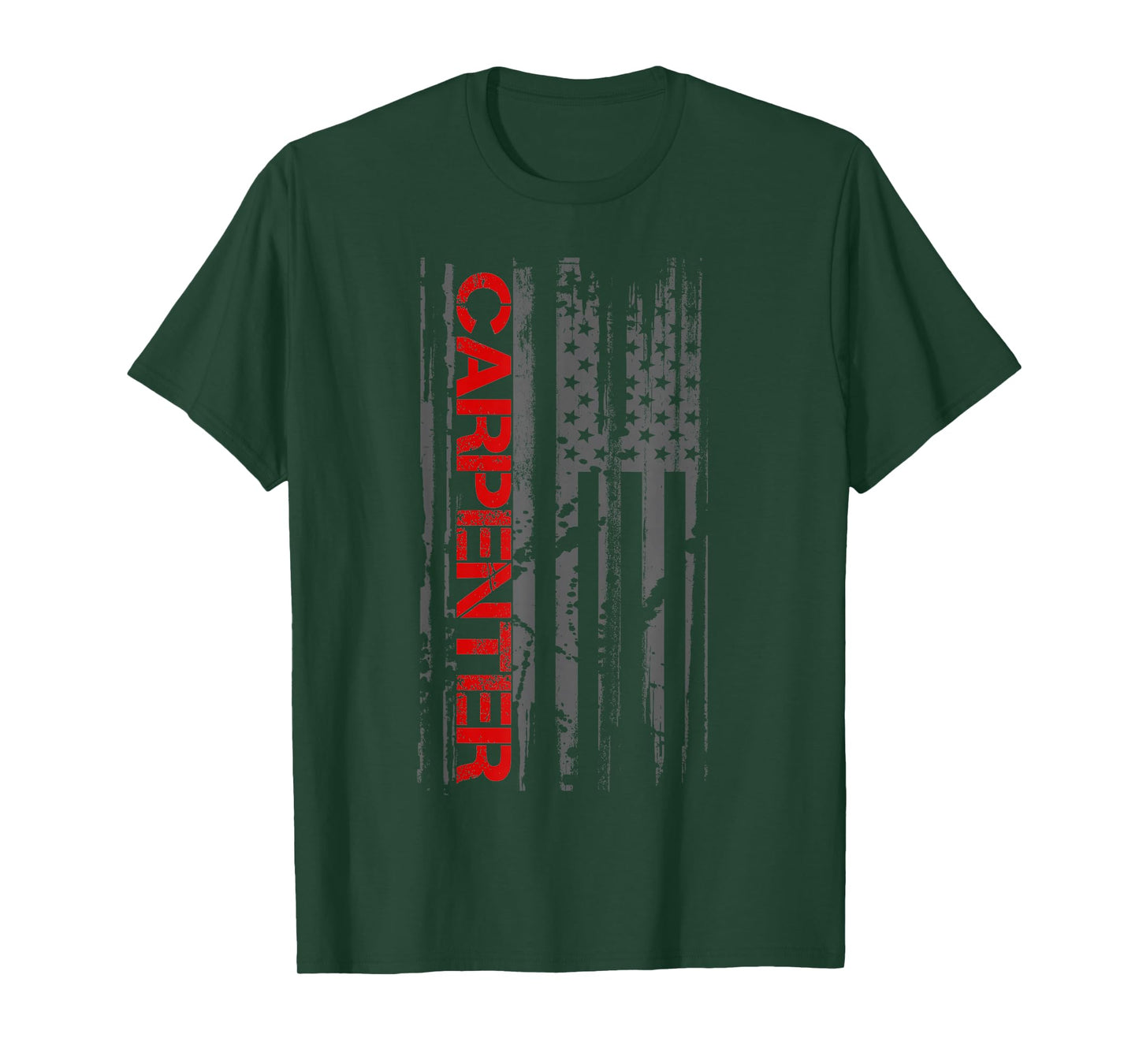 Carpenter Woodwork Patriotic American Flag T-Shirt