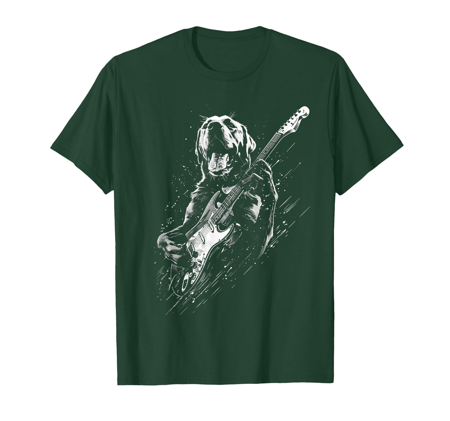 Labrador Retriever Dog Playing Electric Guitar Rock Dog Dad T-Shirt for Men Women Kids