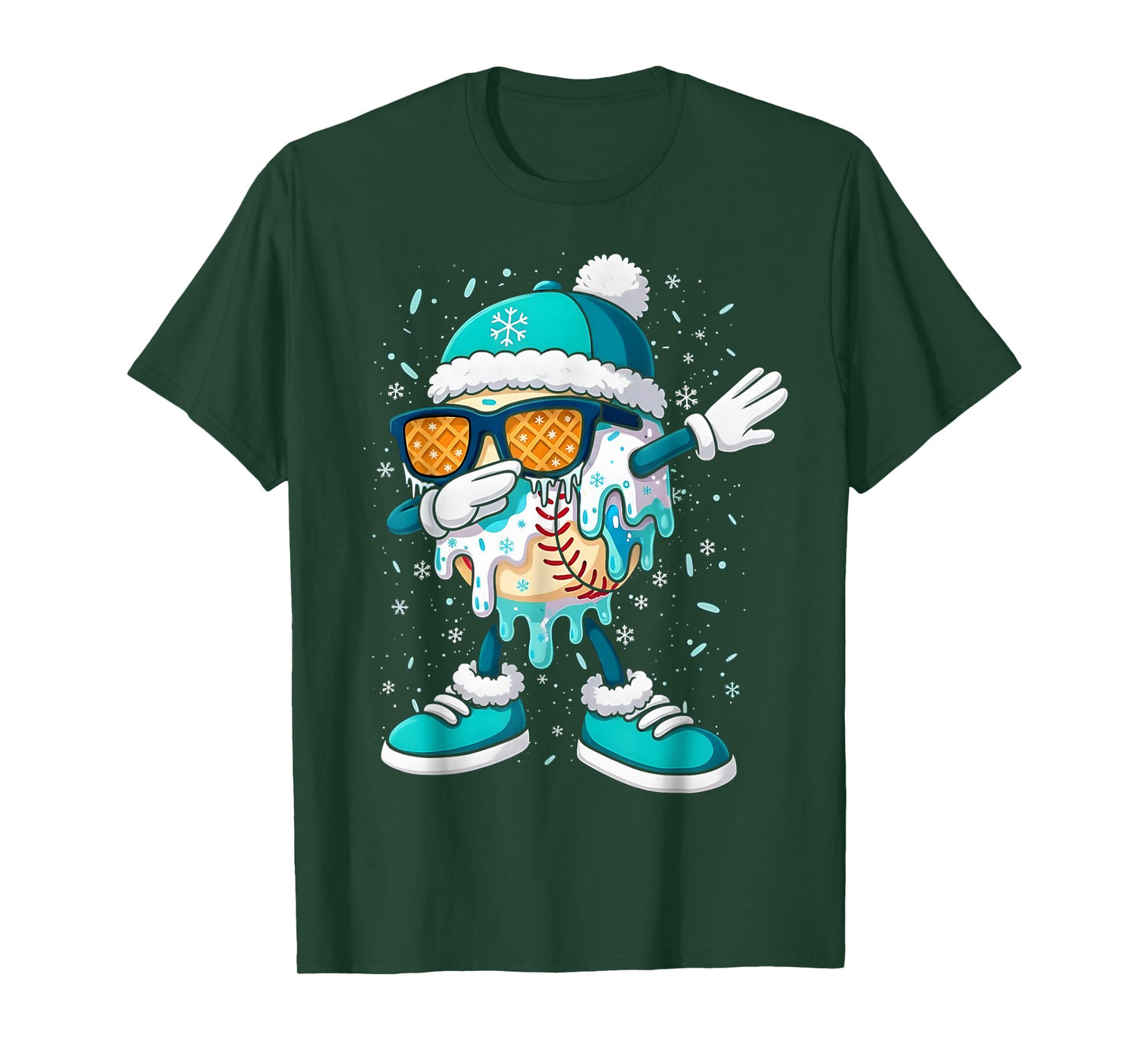Ice Cream Baseball Drip Home Plate Bats Cool for Boys Youth T-Shirt