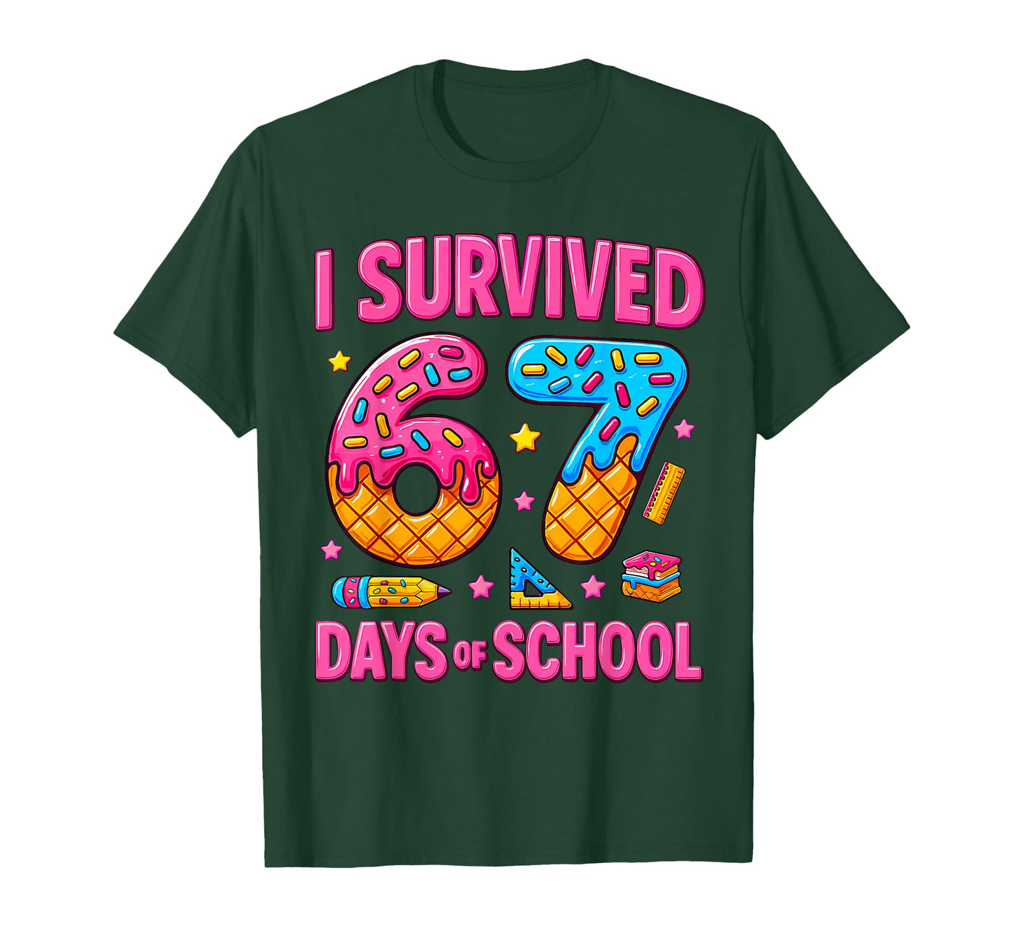 I Survived 67 Days of School Funny Meme Teachers Students T-Shirt