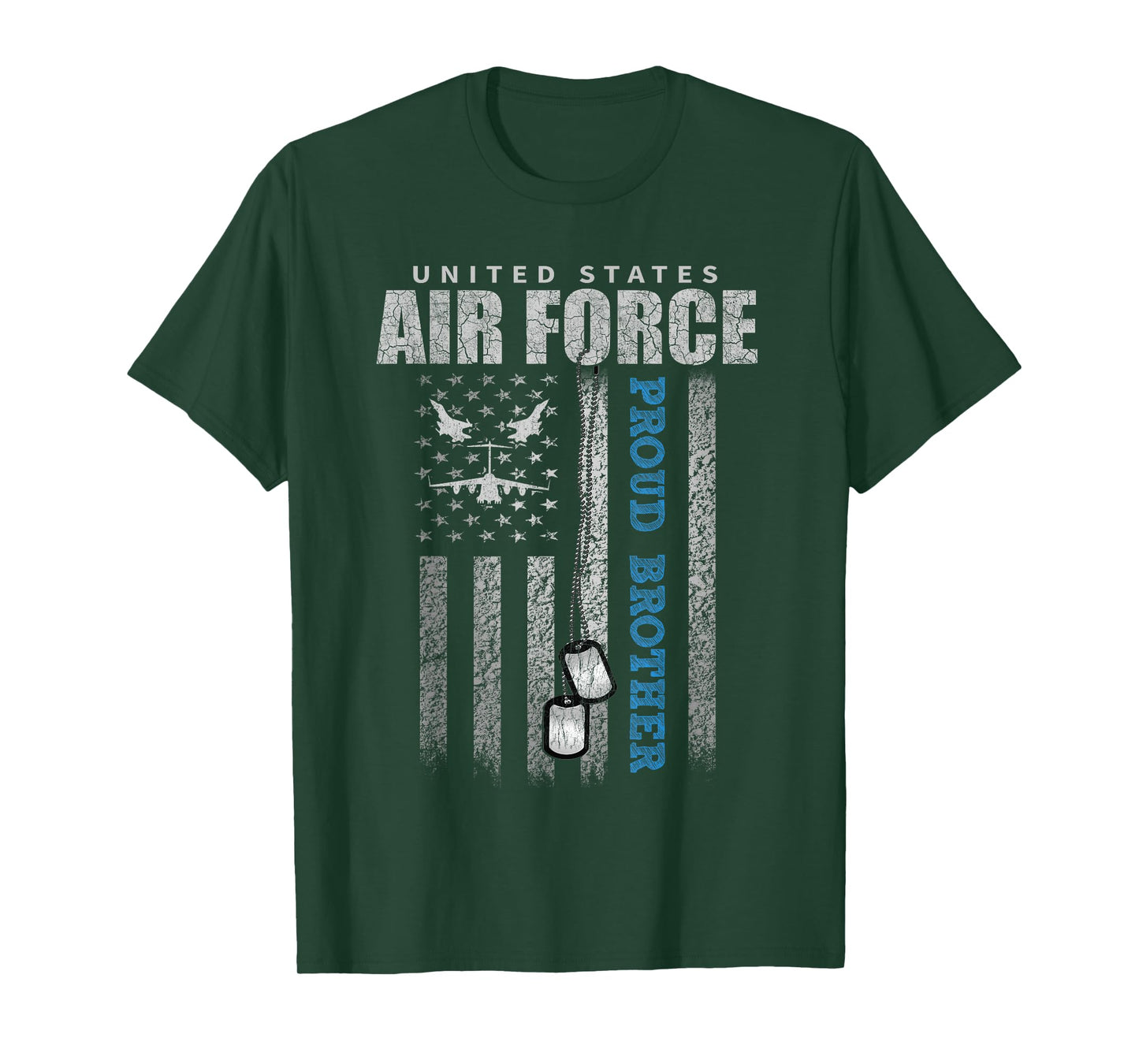 Proud Air Force Brother USA Flag T-Shirt