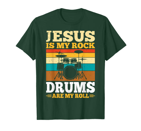 Jesus is My Rock Drums are My Roll T-Shirt