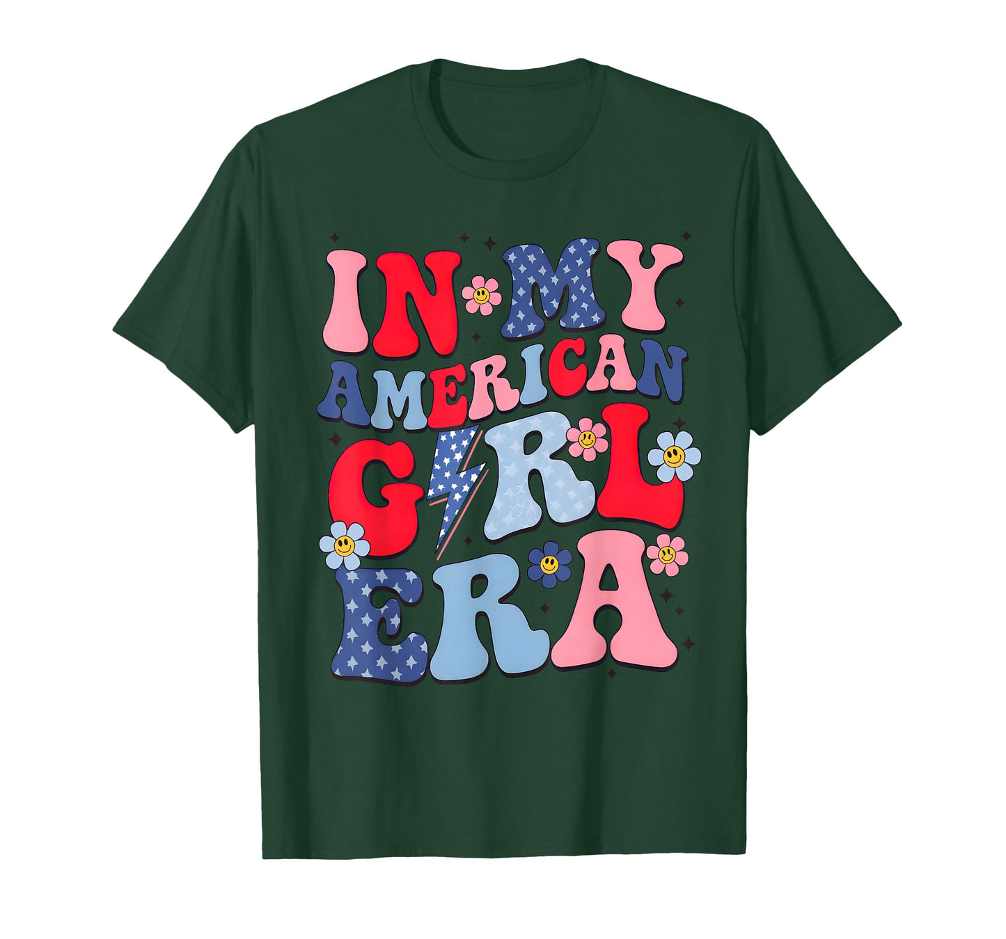 In My American Girl Era 4th Of July Patriotic Girl Groovy T-Shirt