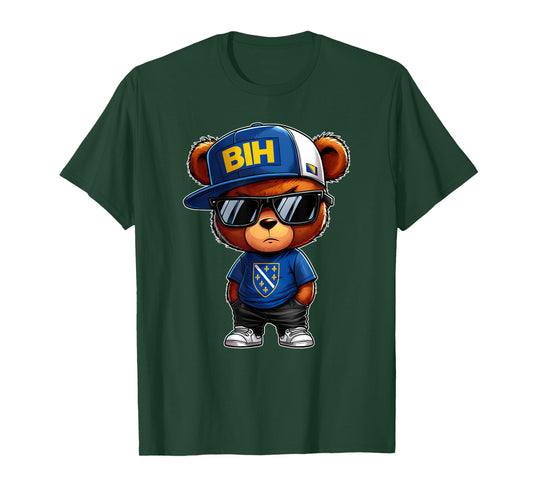Cute Bosnia and Herzegovina Teddy Bear with Bosnian Flag BiH T-Shirt