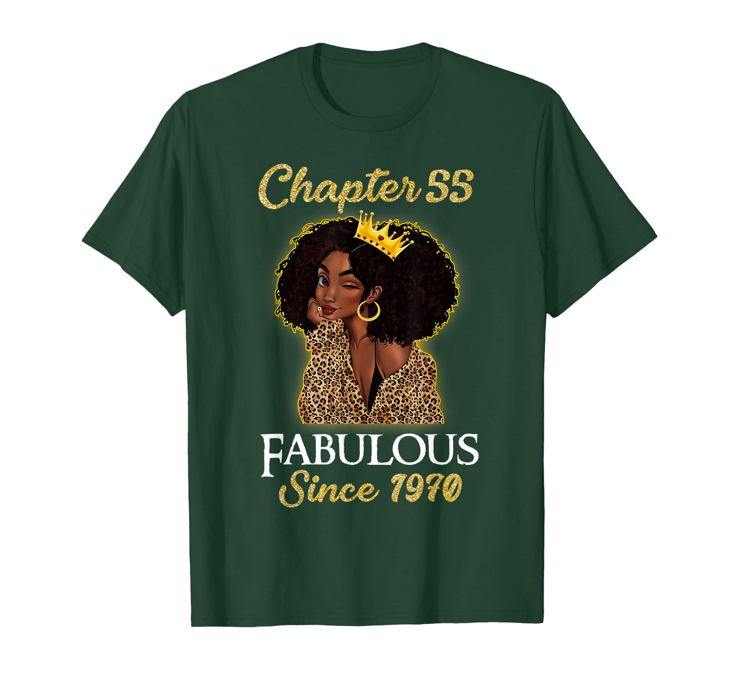 Chapter 55 Fabulous Since 1970 55th Birthday Girls Leopard T-Shirt