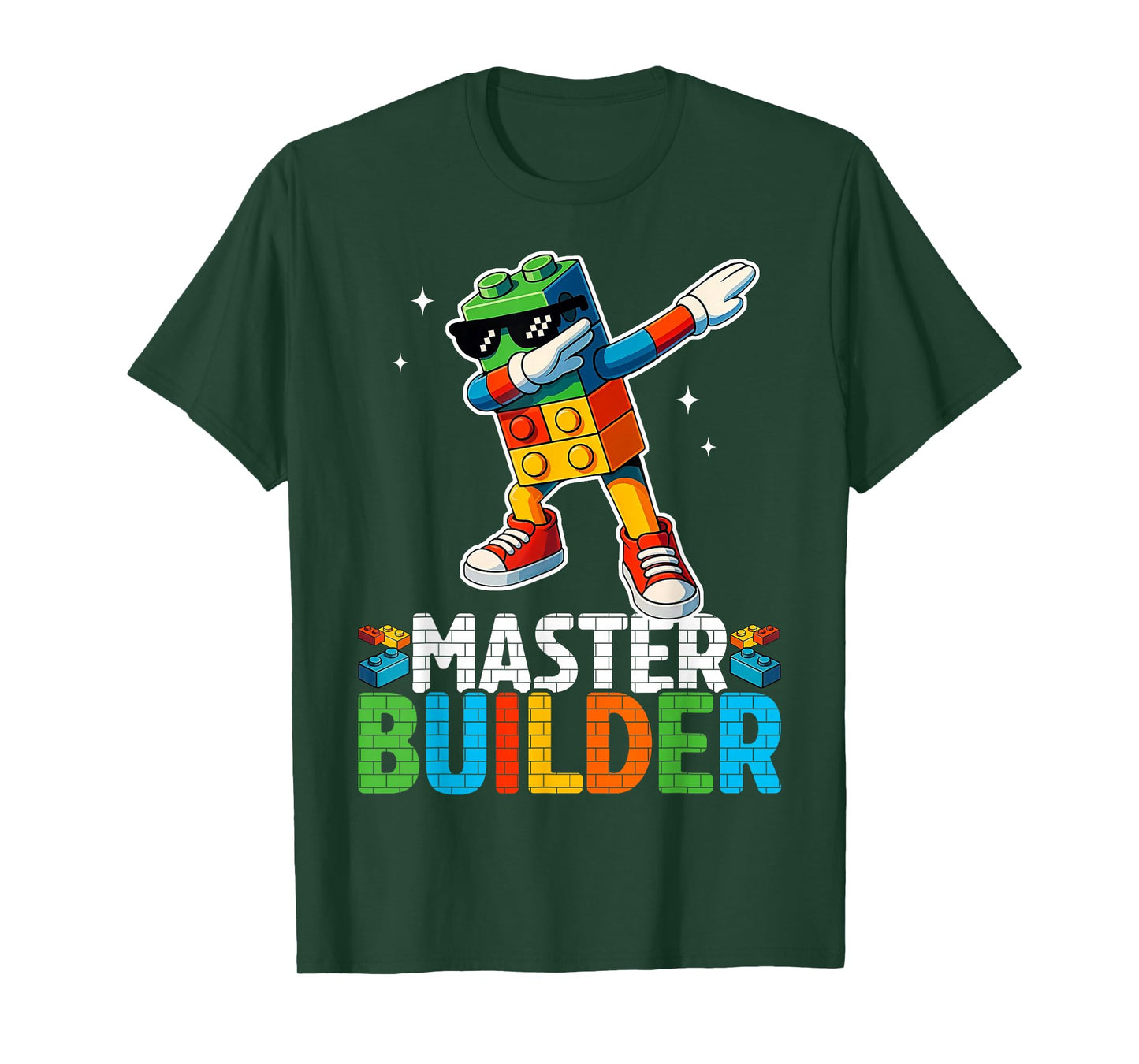 Dabbing Blocks Bricks Building Kids Boys Master Builder T-Shirt