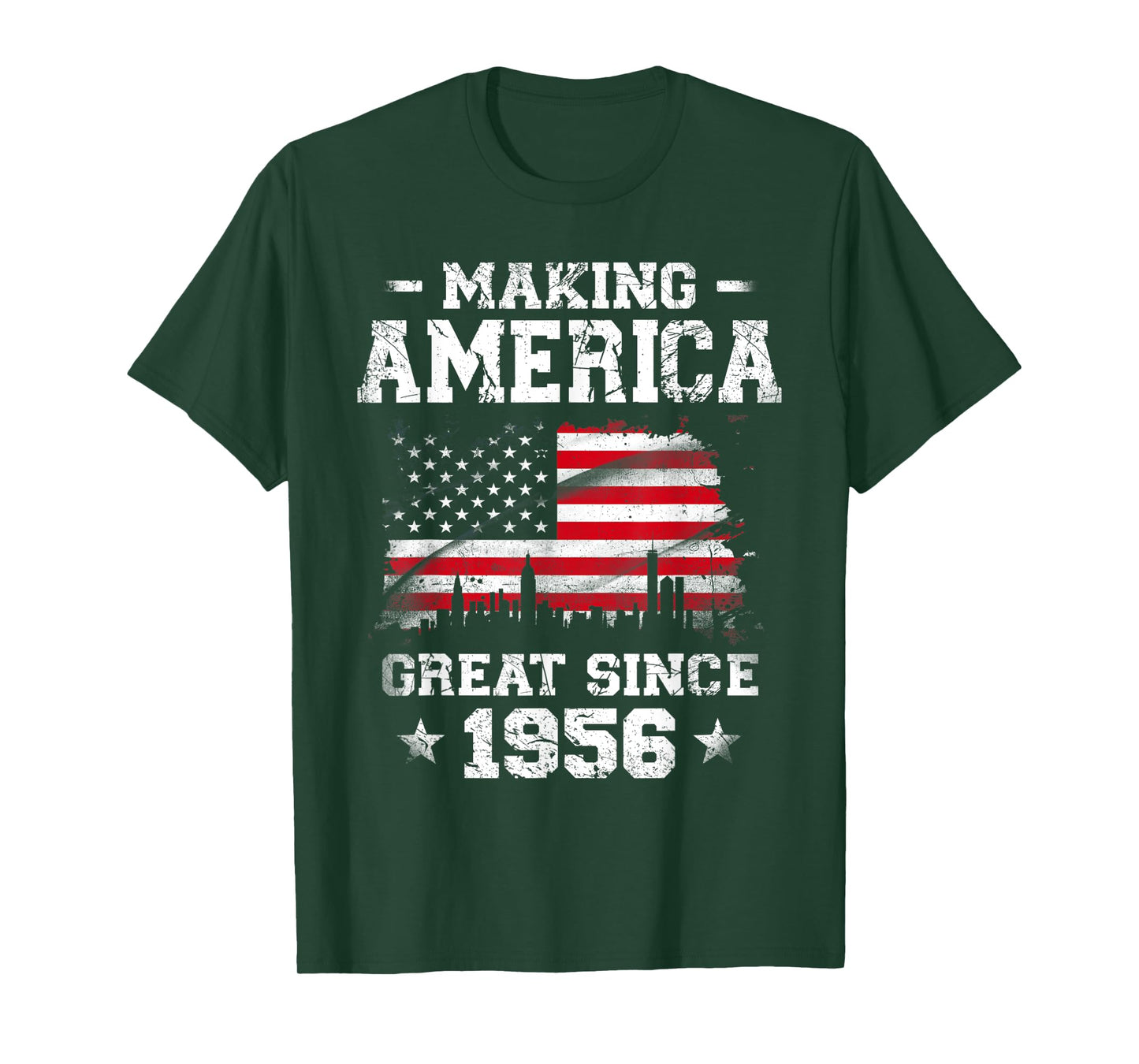 Born In 1956 American Flag Making America Great Since 1956 Women Kids Men T-Shirt