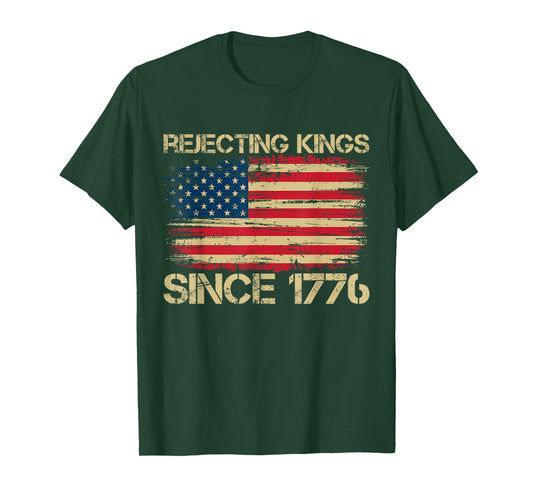 Rejecting Kings Since 1776 American Vintage Flag T-Shirt