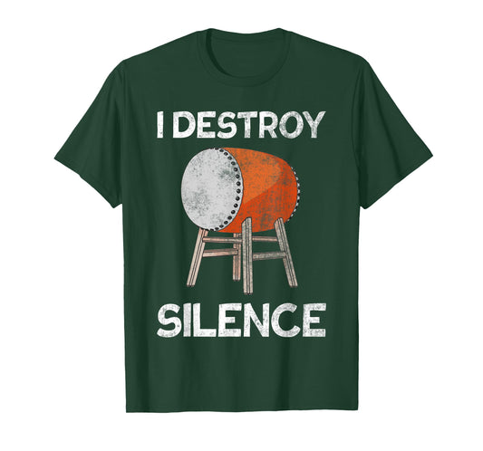 I Destroy Silence Taiko Mitsudomoe Retro Drummer T-Shirt