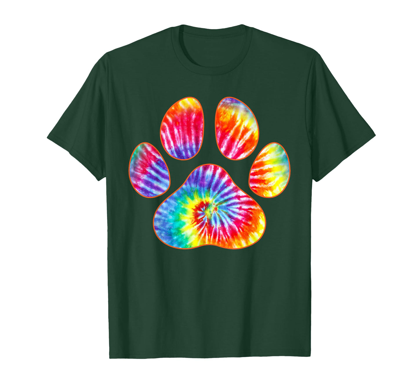 Cute Tie Dye Paw Print Pet Owner Paw Print Tie Dye Dog Lover T-Shirt