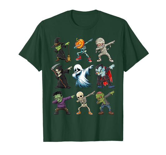 Dabbing Spooky Creatures Kids Boys Men Costume Halloween T-Shirt