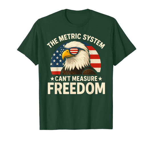 The Metric System Can't Measure Freedom Eagle USA Flag Meme T-Shirt