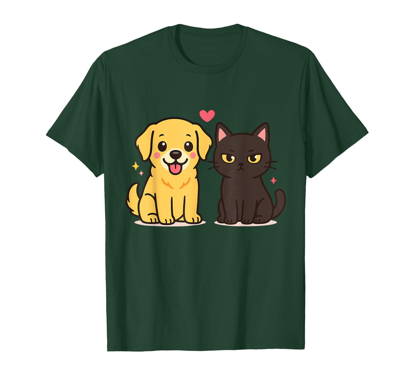 Golden Retriever Boyfriend & Black Cat Girlfriend Tee T-Shirt
