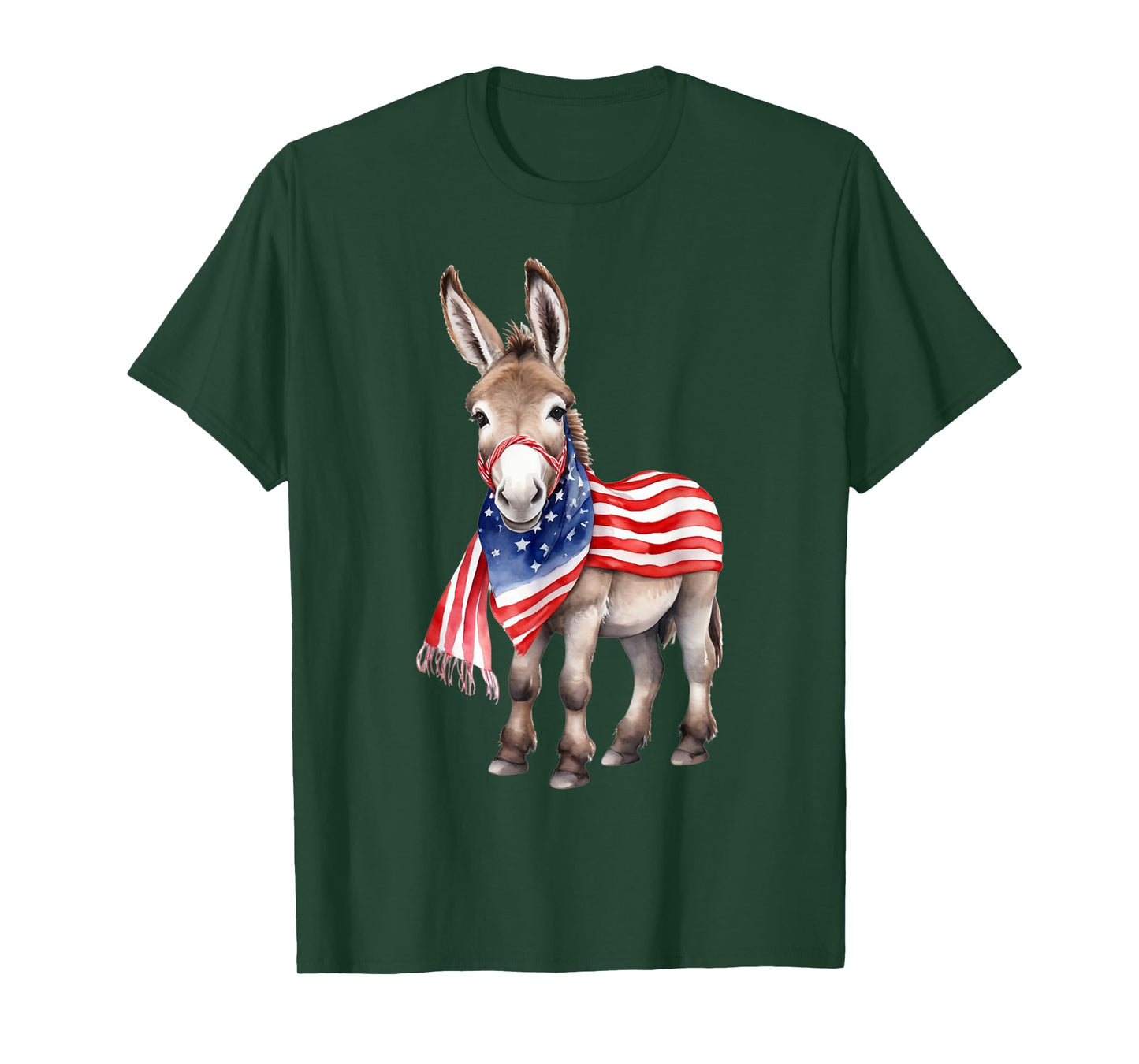 Donkey 4th of July American Flag Donkey Animal Patriotic Women Kids Men T-Shirt
