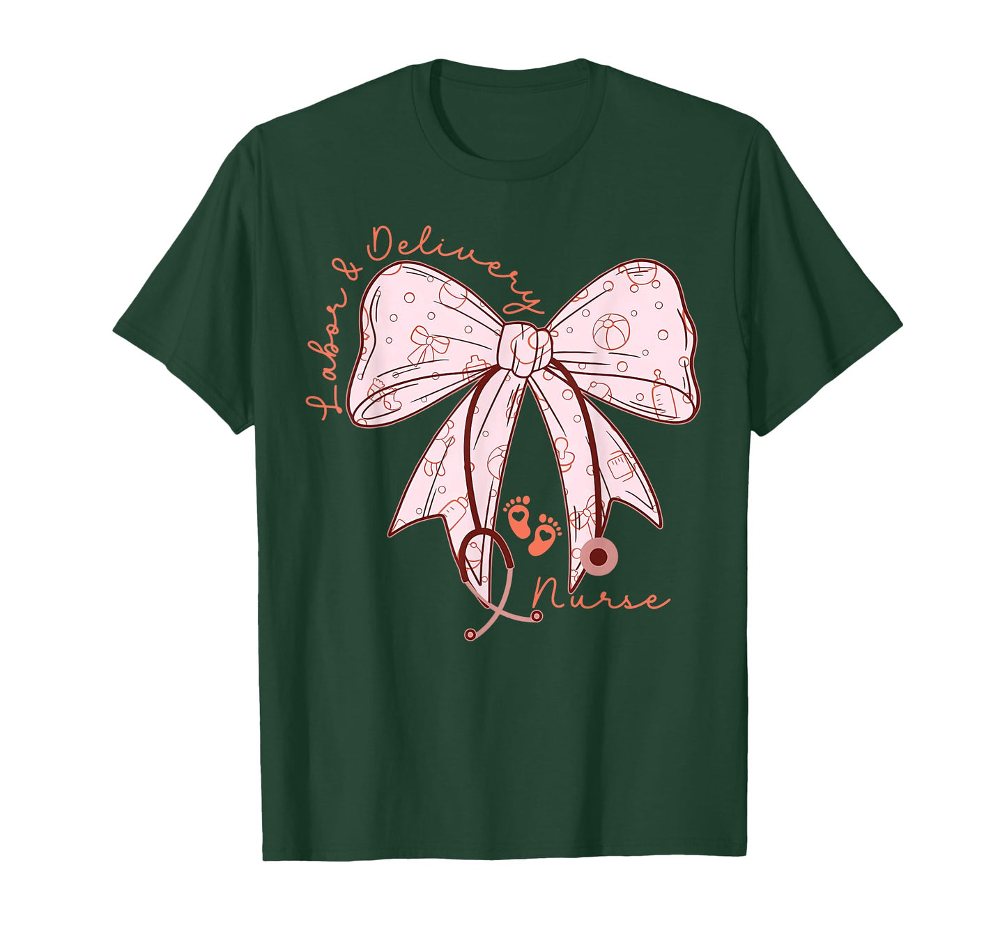 Cute Coquette Bow Labor and Delivery Unit Baby Ob RN Nurse T-Shirt