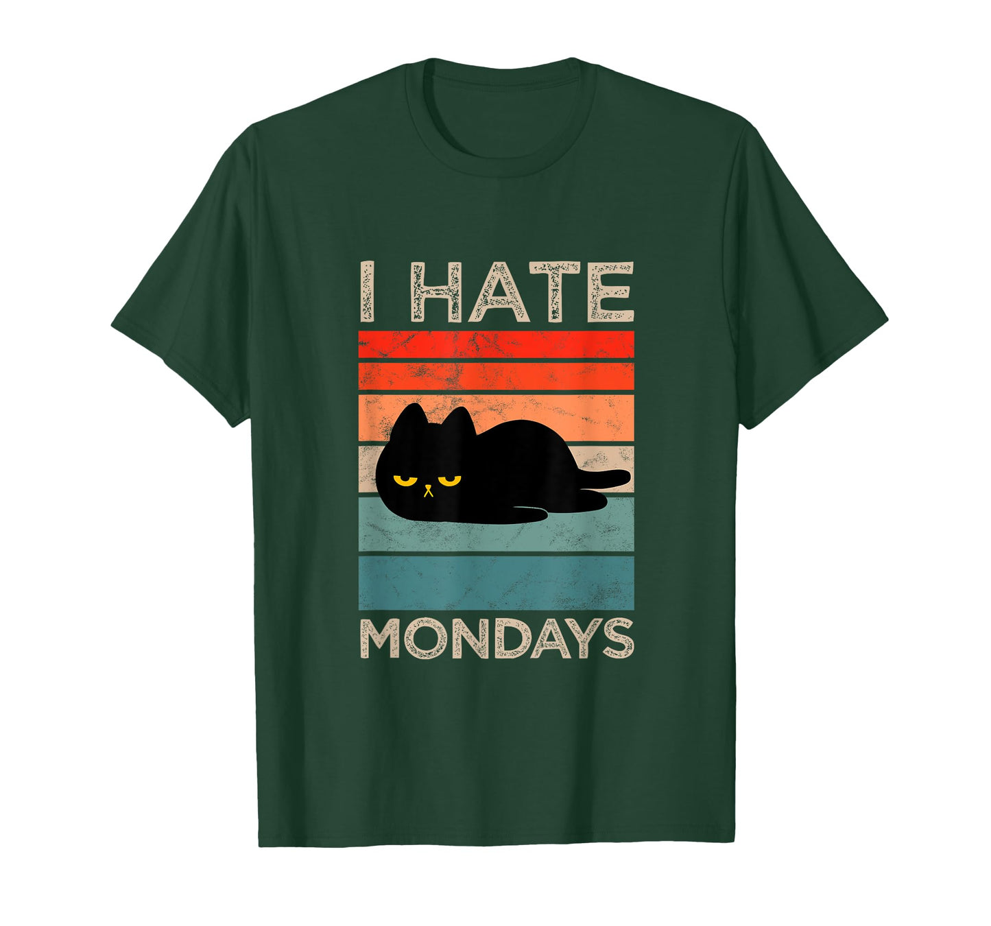 I Hate Mondays Retro Cat – Funny Lazy Cat T-Shirt