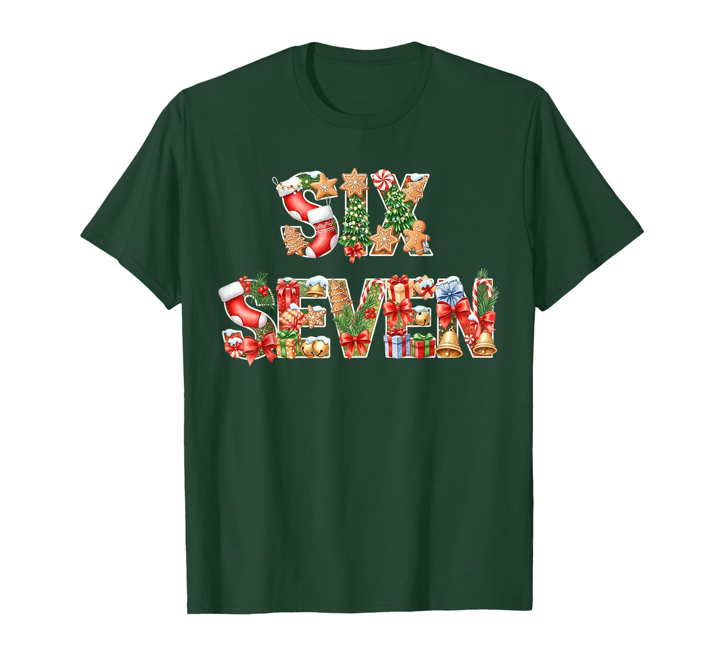 Six Seven Christmas Meme 67 Funny Holiday Men Women Kid Boys T-Shirt