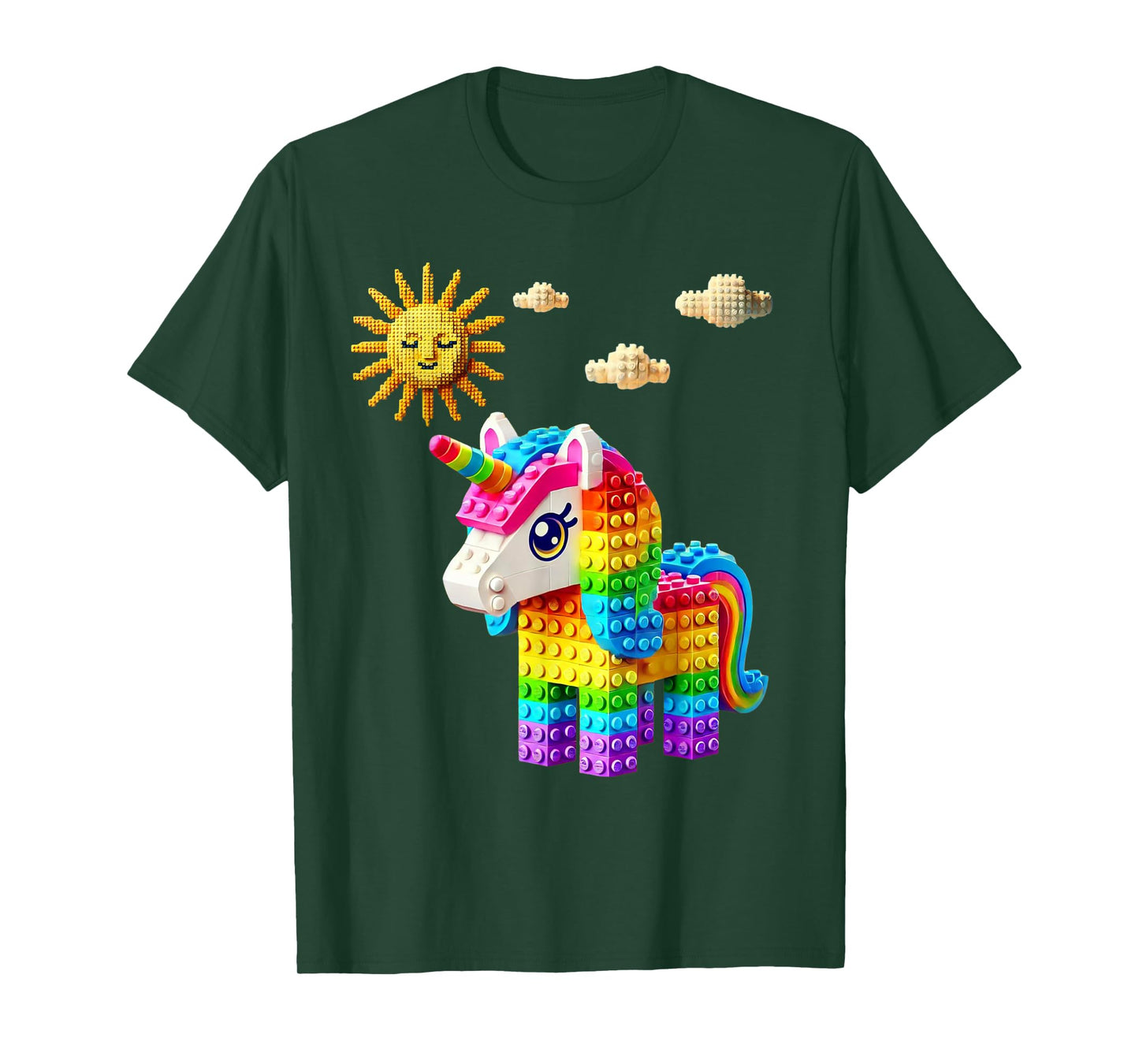 Unicorn Lover Master Builder Bricks Blocks Play Toys Girls T-Shirt