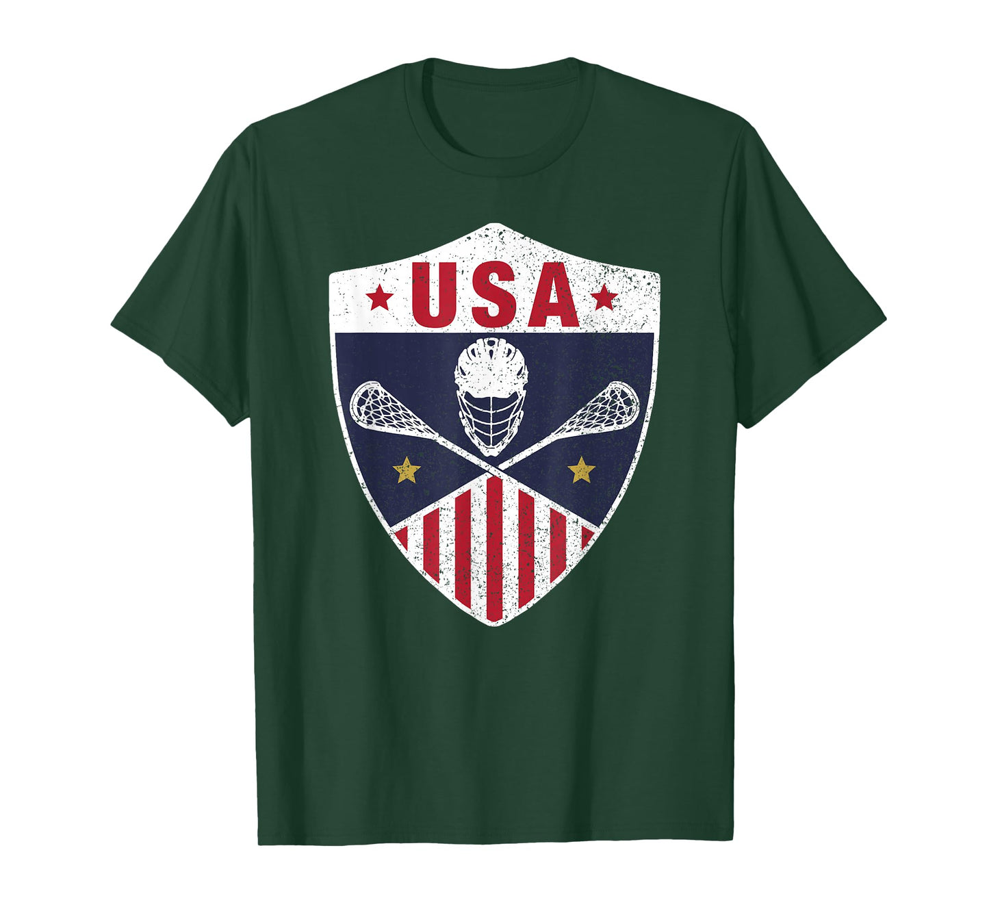 Retro America Lacrosse T-Shirt I Proud USA Lax Player Jersey T-Shirt