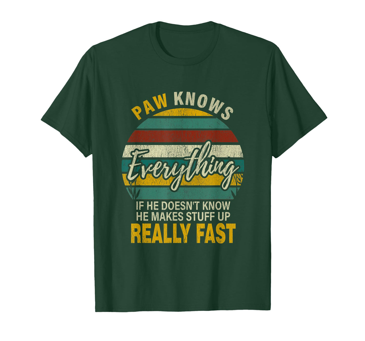 Mens Paw Know Everything Grandpa Christmas Gifts T-Shirt