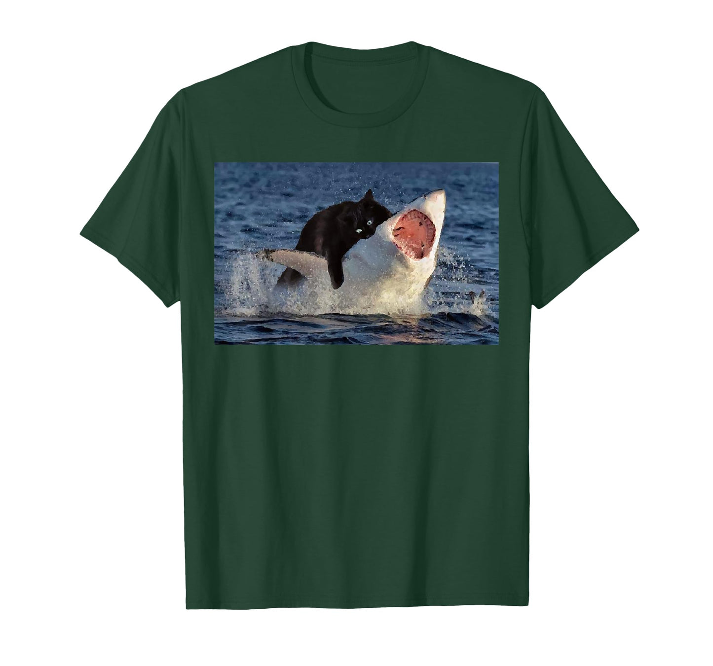 Cat Bitting Shark Meme T-Shirt
