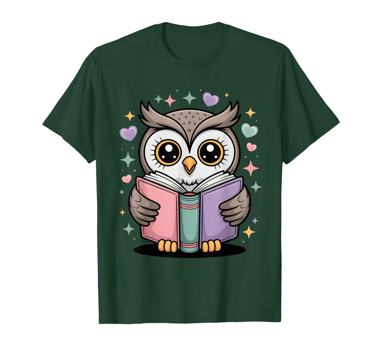 Cute Reading Owl Book Lover Teacher Librarian Bookworm T-Shirt