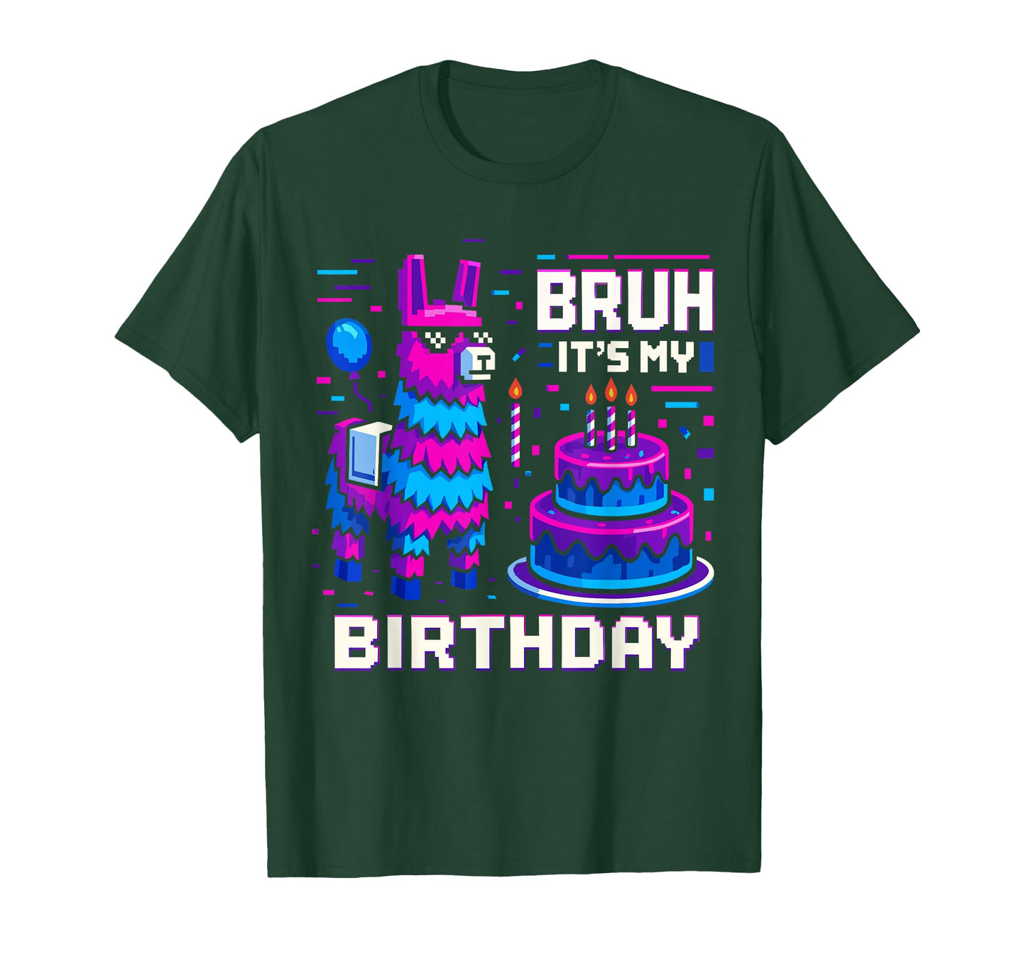 Bruh It’s My Birthday Shirt for Kids, Funny Pinata Llama T-Shirt