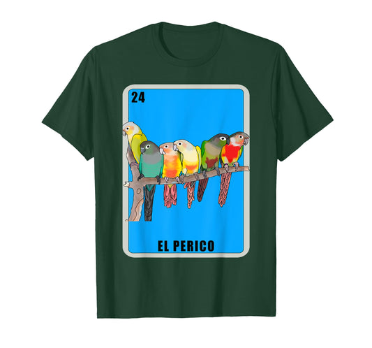 El Perico Card Parakeet Mexican Lottery Card T-Shirt