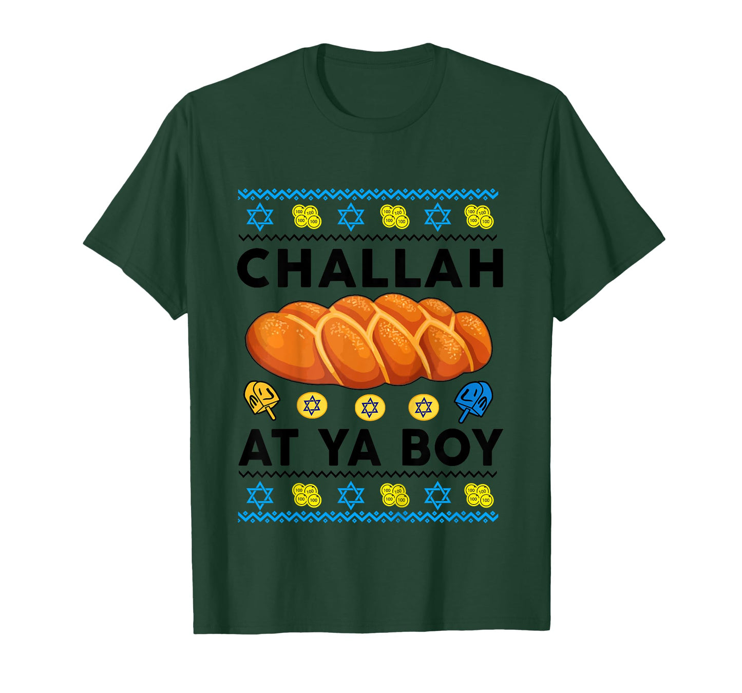 Kids Ugly Hanukkah Sweater Challah At Ya Boy Baby Toddler Gift T-Shirt