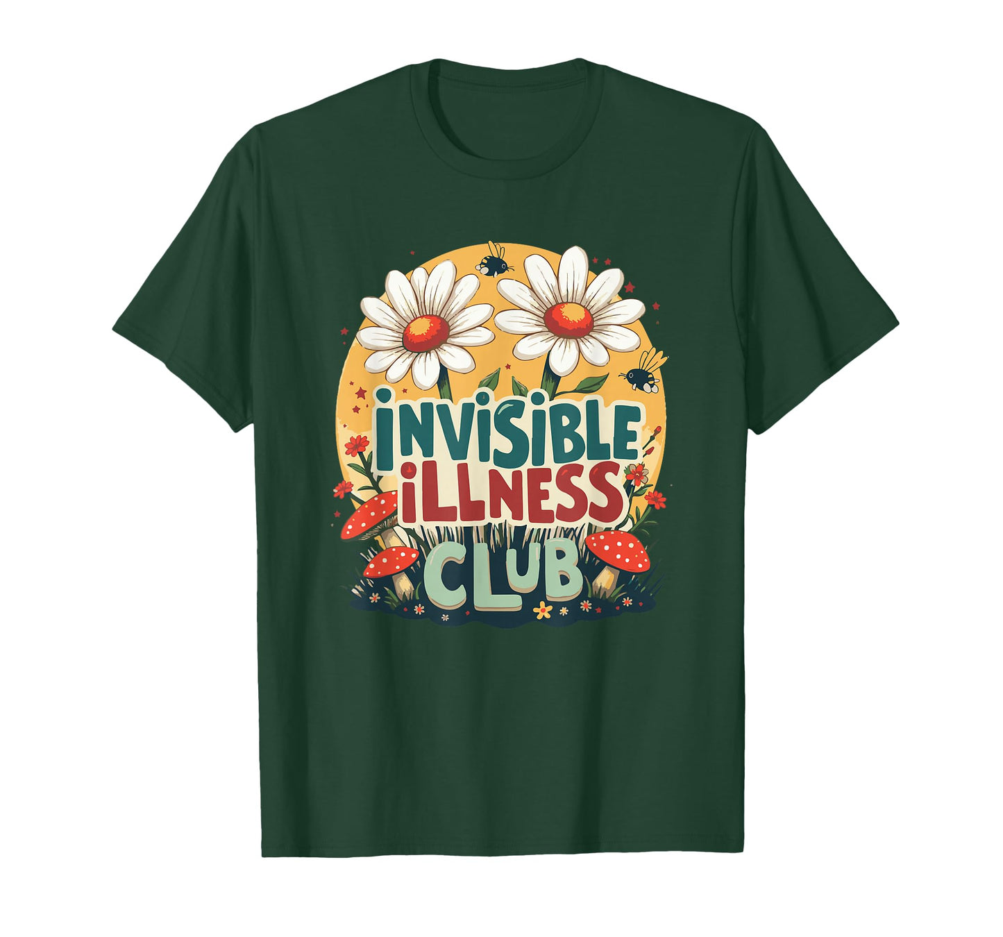 Cute Invisible Illness Social Club ,Floral Hidden Disability T-Shirt