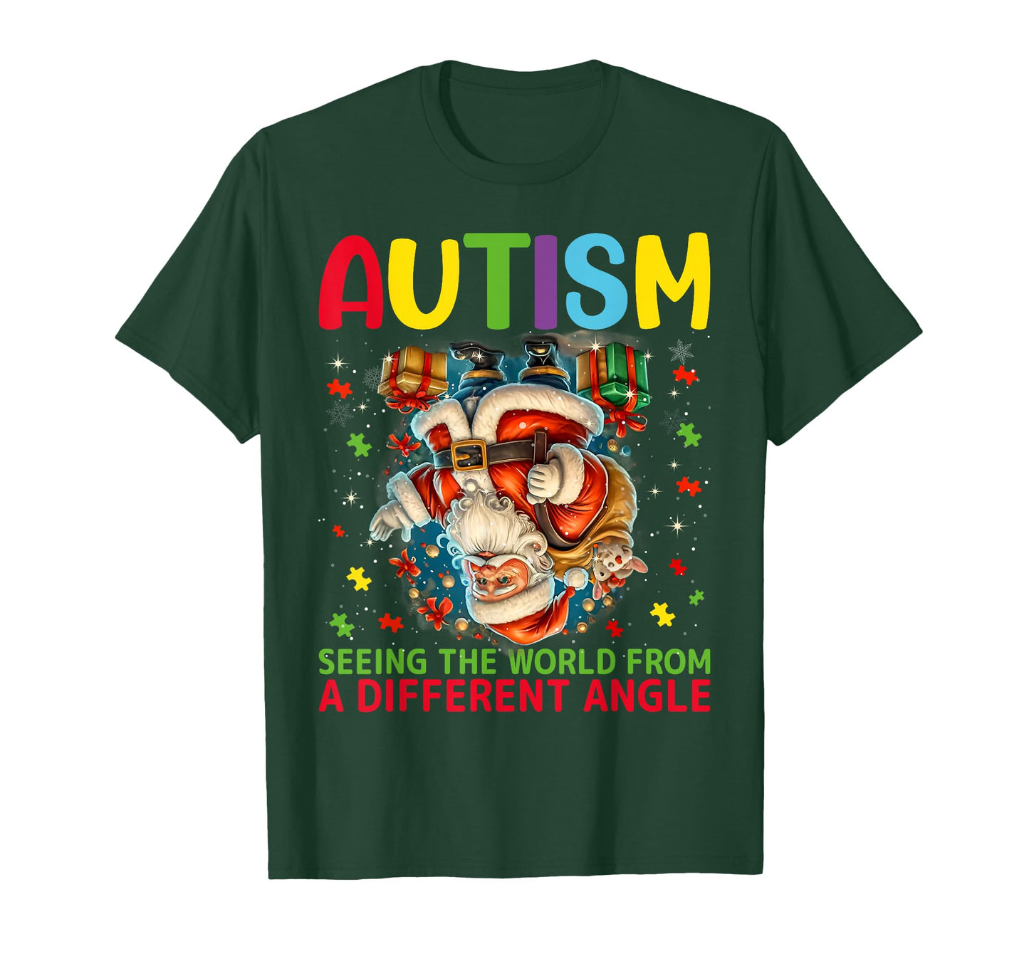 Autism Christmas Autistic Xmas Day Love Autism Awareness T-Shirt