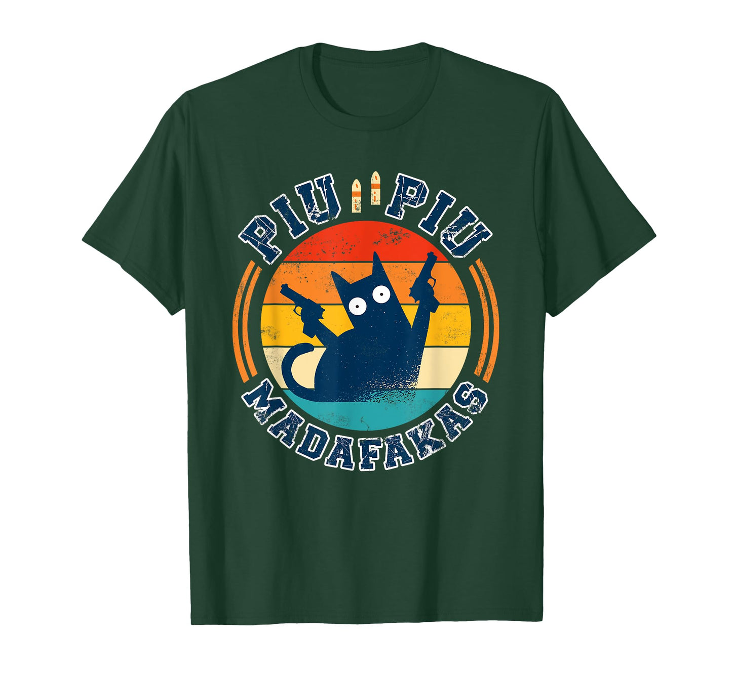 Piu Piu Pew Madafakas T-Shirt Novelty Funny Cat Vintage T-Shirt