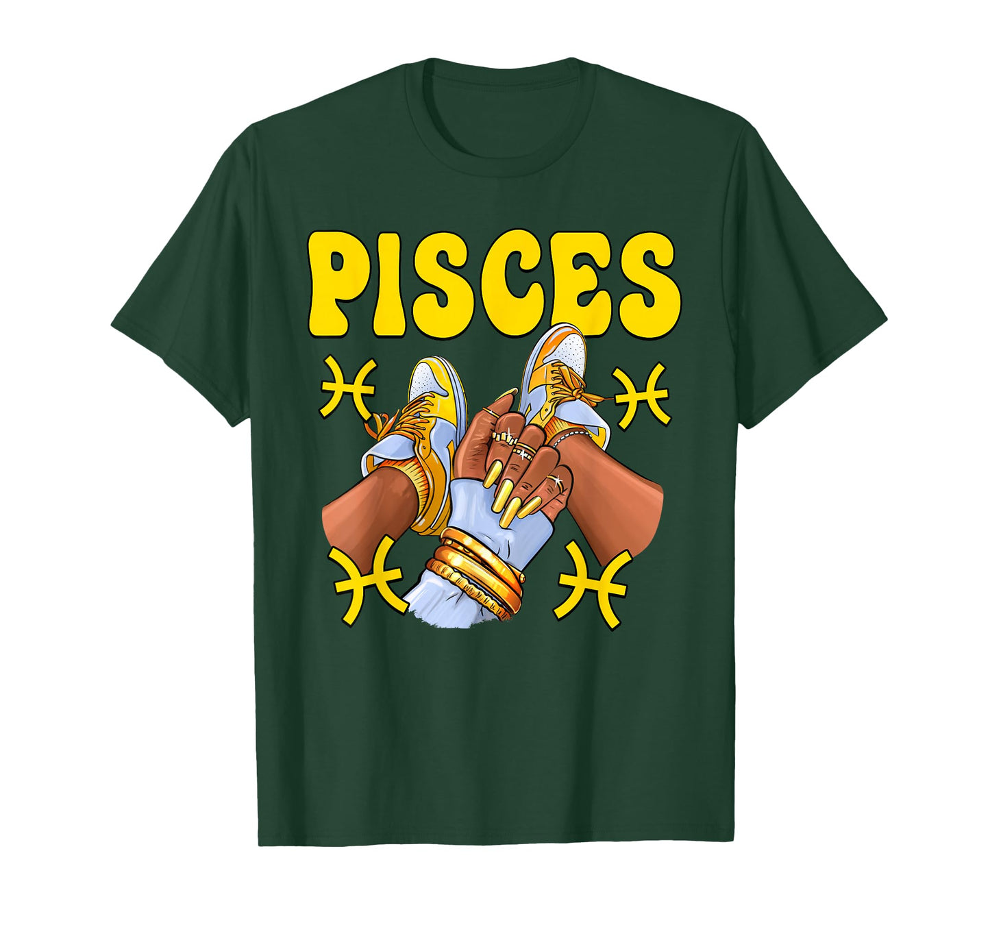 Pisces Black Girl Women Shoes Sneakers Zodiac Sign T-Shirt