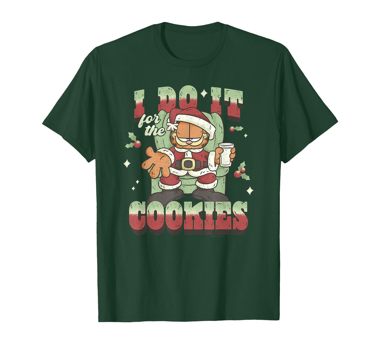 Garfield Christmas I Do It for The Cookies Holidays Portrait T-Shirt