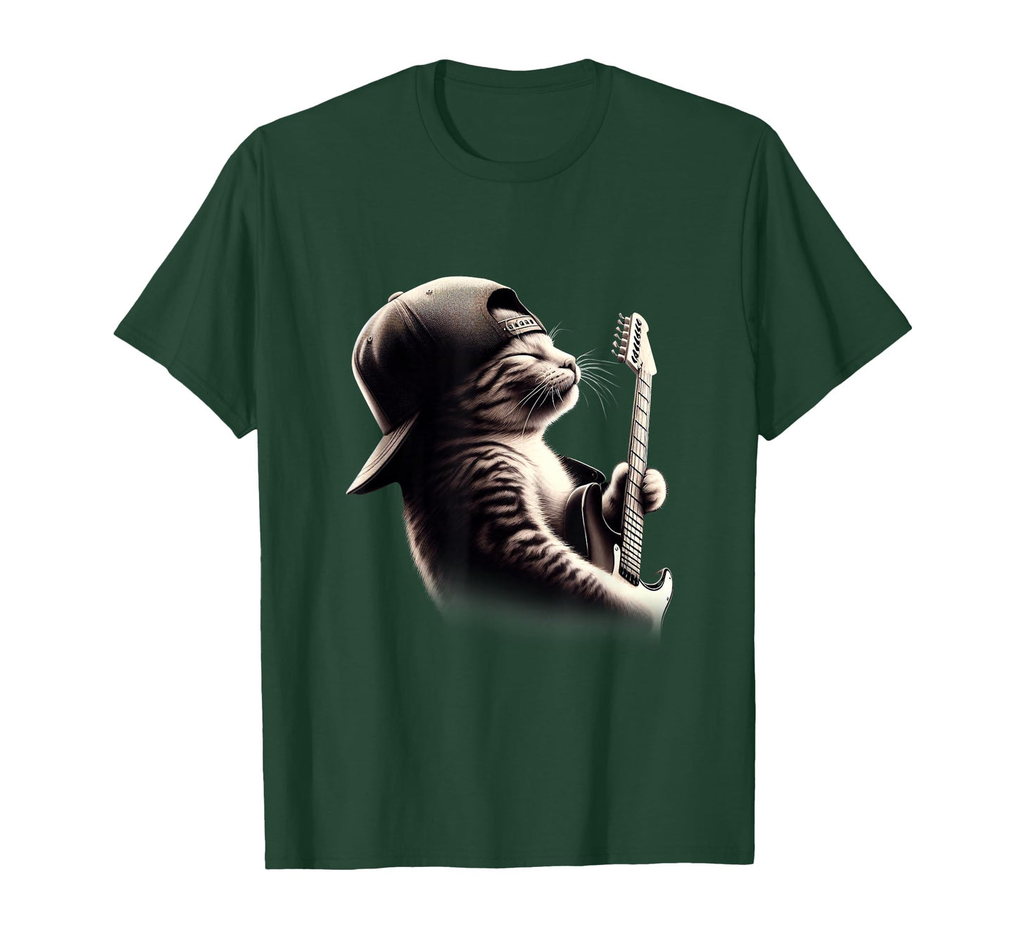 Cat Playing Guitar - Funny Rock Music Guitar Cat T-Shirt