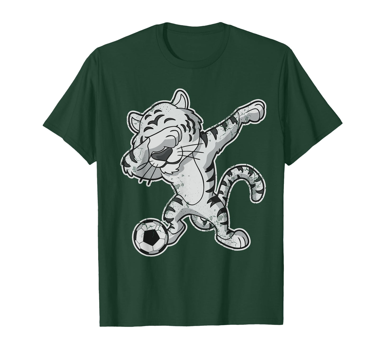 Dabbing White Tiger Soccer Team Player T-Shirt