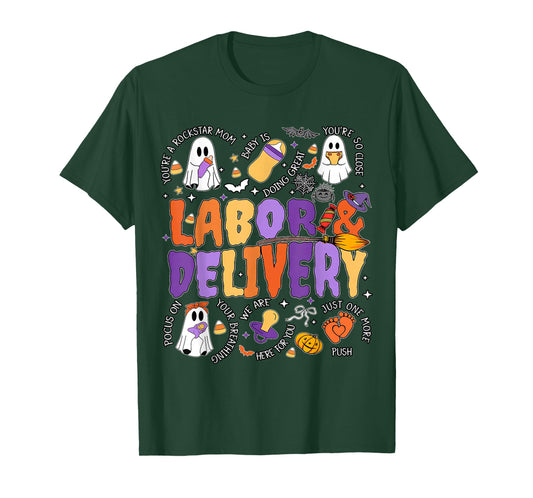 Cute Halloween Labor and Delivery Nurse, Halloween L&d Nurse T-Shirt