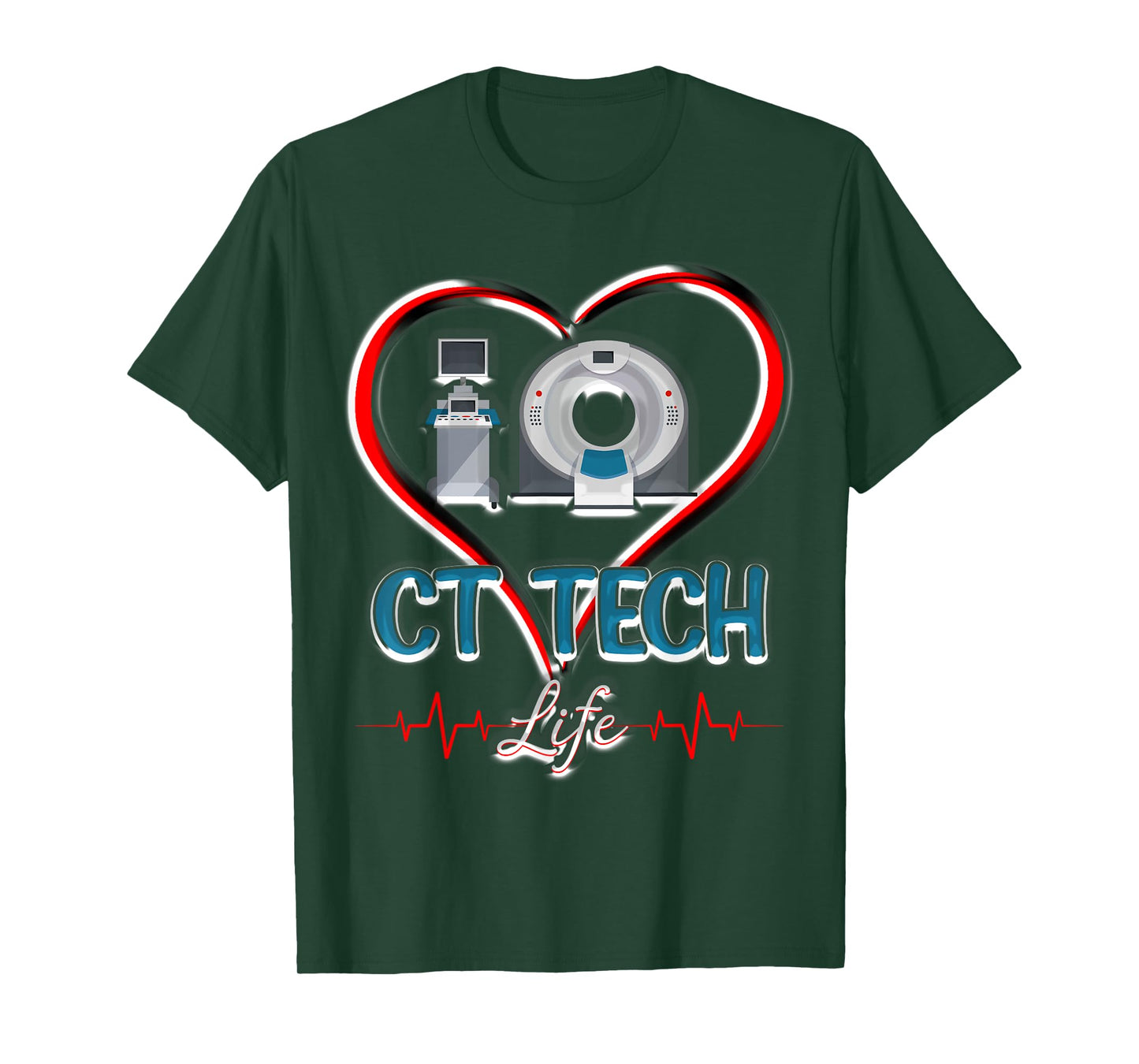 CT Tech Life Heart Funny Technologist T-Shirt